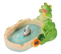 PRETYZOOM Cartoon Frog Resin Ashtray Decorative Table Ashtray for Living Room and Office, Unique Frog Shape Ash Storage Container for Home and Garden Use