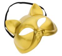 PRETYZOOM Cat Face Mask DIY Half Face Plastic Mask Base for Halloween Party Cosplay with Blank Smooth Surface Lightweight Design Suitable for Costume Dress