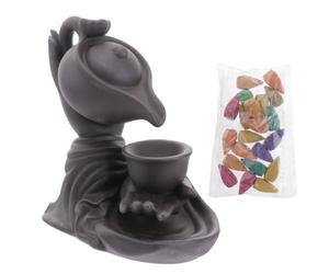 PRETYZOOM Ceramic Backflow Incense Holder Buddha Hand Shape Vintage Design for Home Decoration and Quality of Life Improvement