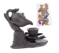 PRETYZOOM Ceramic Buddha Hand Backflow Incense Burner with Vintage Creative Design, Hanging Kettles Shape, for Sauna and Yoga Studio Decoration