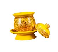 PRETYZOOM Ceramic Buddhist Offering Water Cup Small Lotus Holy Water Bowl for Temple Worship and Home Use Ritual