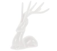 PRETYZOOM Ceramic Deer Ornaments White Porcelain Small Reindeer Figurines for Christmas Decorations Indoor Elk Decor for Table Display Animal Figures for Home Craft
