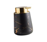 PRETYZOOM Ceramic Press Pump Bottle Portable Lotion Dispenser Marble Black Refillable Soap Container for Travel Toiletries Bathroom Kitchen Use