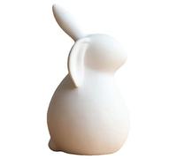 PRETYZOOM Ceramics Bunny Figurine Easter White Bunny Figurines Home Decor Rabbits Ornaments for Home Easter Garden Micro Landscape Decorations White
