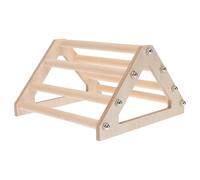 PRETYZOOM Chicken Parrot Wooden Stand Rooster Standing Frame Sturdy Promotes Exercise Wood Simple Design Handmade Khaki Standing Rack for Home Pet Use