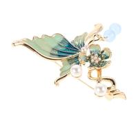 PRETYZOOM China Commemorative Butterfly Brooch Pin with Tassel and Rhinestone Embellishments, Metal Lapel Pin for Women’s Formal Wear and Scarves