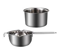 PRETYZOOM Chocolate Candle Wax Melting Pot Double Boiler 201 Stainless Steel with Outer Pot 14Cm for Candle Soap Butter Making 10.6 X 5.5 X 3.7 Inches