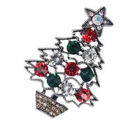 PRETYZOOM Christmas Brooch Pin Alloy Christmas Tree Shaped Multi-purpose Decorative Pin with Chic Appearance for Shoes and Handbag Party Accessories