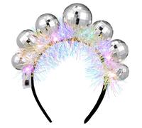 PRETYZOOM Christmas Disco Headband Glitter Balls for Party Holiday Years Eve Headband Accessory for Adults and Boys and Girls