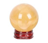 PRETYZOOM Citrine Ball Ornaments for Home Decor Crystal Sphere Ornament for Desktop Yellow for Holiday Decorations