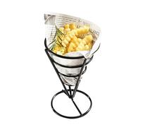 PRETYZOOM Cone Wire Basket Snack Basket Holder Black Iron Tapered Design Easy to Clean Simple Fashionable Style for Kitchen and Dining