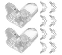 PRETYZOOM Corner Brackets with Sturdy Construction Acrylic L-Shaped 10pcs Right Angle Corner Braces and Easy Installation for Kitchen Cabinets and Display Tables