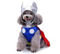 PRETYZOOM Costume Set Skin-friendly Cosplay Clothes Pet Dog Halloween with Red Polyester Outfit and Hat Creative and Adorable Design for Party and Festive Dress for Dogs