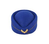 PRETYZOOM Costume Stewardess Cosplay Hat Cosplay Perform Millinery Hat Base Women Air Hostess Cap Party s Nautical Sailor Woolen Stewardess Blue Old Fashioned Woman Gas Cap