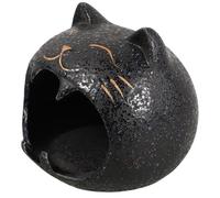 PRETYZOOM Creative Cat Shape Ceramic Ashtray with Large Capacity for Ash Disposal, Longterm Use, for Parties and Office, Elegant Black Design for Cat Lovers and Home Décor
