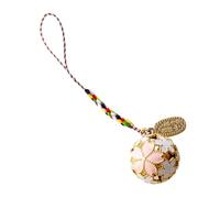 PRETYZOOM Creative Japanese Style Cherry Blossom Bell Pendant Set Brass Hanging Ornament Diameter Versatile Home Decor and Car Keychain Accessory with Paper Bag and