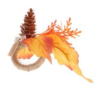 PRETYZOOM Creative Maple Leaf Napkin Rings Cotton Hemp Rope for Thanksgiving Elegant Tissue Holders for Family Gatherings and Restaurant Table Settings