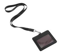 PRETYZOOM Credit Cards Holder Id Cards Badge Cover Pu Black Multi-Function for Work Student and Exhibition Use