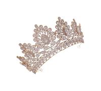 PRETYZOOM Crystal Bridal Crown Wedding Tiara White Large Hairband Rhinestone Headpiece for Bride Wedding Ceremony