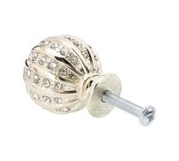 PRETYZOOM Crystal Diamond Single Hole Cabinet Door Handle Golden Knob