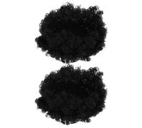 PRETYZOOM Curly Wig Black Short 2PCS for Men and Women, Comfortable Synthetic Fibers with Beautiful Curls, Boosts Confidence for Casual Outings and Themed Events