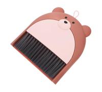 PRETYZOOM Cute Bear Mini Dustpan and Brush Set, Small Hand Broom with Dustpan for Tabletop Cleaning, Brown Bear Design, Compact Cleaning Brush Set for Keyboards and Pet Cages,