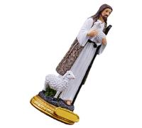 PRETYZOOM Cute Shepherd Statue Figurine Resin Sculpture Religious Home Decor Western Statue Catholic Ornament