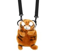 PRETYZOOM Cute Tiger Plush Crossbody Bag with Lightweight Plush Material and Retractable Chain Strap, for Christmas and Birthday Parties, Adorable Single Shoulder Purse with Fashionable