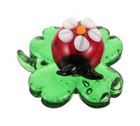 PRETYZOOM Decorative Glass Ladybug Figurine with Brilliant Translucency and Vibrant Colours, Realistic Collectible Miniature Ornament for Office or Tiered Tray Display