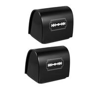 PRETYZOOM Dispenser Design for -grade for and Universal Double-edge 2pcs Case Black Iron Storage Box Space-saving Use Shop