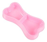PRETYZOOM Dog and Cat-Shaped Feeding Bowls, Double Bowl Design for Food and Water, Plastic Candy Color, for Puppies and Kittens at Home Random Color
