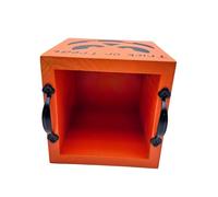 PRETYZOOM Double Handled Wood Halloween Candy Dish Square Snack Tray with Handcarved Design Spacious Trick Treat Storage Decorative Organizer for Holiday Party Table
