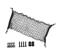 PRETYZOOM Double Layer Car Trunk Net Pocket Organizer High Elastic Mesh Storage Bag for Suv Truck Van Rv and Boat Flexible Cargo Holder for Car Seat and Stroller Black