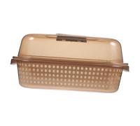 PRETYZOOM Double-Layer Vegetable Washing Basket Drain Basket for Food Medium Brown Kitchen Colander Strainer Fruit Washing Bowl Multipurpose Home Storage Rack