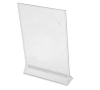 PRETYZOOM Double Sided Desktop Menu Display Holder with Stable Support and Lasting Clarity, Plastic Small Tabletop Sign Holder for Restaurants and Stores