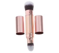 PRETYZOOM Dual-ended Retractable Makeup Brush for Foundation and Concealer Soft Versatile Powder Applicator in Rose Gold Compact Design Go Touch-ups Professional Essence Makeup Tool