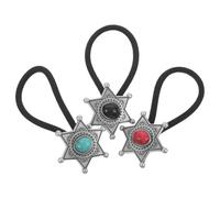 PRETYZOOM Durable 3pcs Ethnic Western Hair Ties with Secure Hold Elastic Ponytail Holders for Women Work and Daily Use