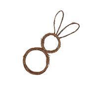 PRETYZOOM Easter Bunny Rattan Pendant Large Foldable Rabbit Wreath Decorative Hanging Ornament