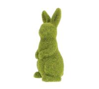 PRETYZOOM Easter Moss Rabbit Figurine Green Flocked Garden Ornament Resin Outdoor Animal Sculpture Decorative Easter Bunny Model for Lawn Desk Backyard