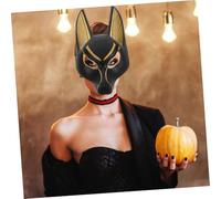 PRETYZOOM Egyptian Anubis Cosplay Mask for Halloween and Masquerade Ball Plastic Party Mask for Carnival Fancy Dress Festival and Cosplay Events
