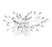 PRETYZOOM Elegant Bridal Comb Barrette with Rhinestones, Silver Zinc Alloy Hair Accessory for Weddings and Proms, Delicate Design, Easy to Store and Long Serving Life