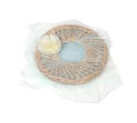 PRETYZOOM Elegant Chinese Oriental Bamboo Straw Hat with Veil Lightweight Woven Conical Cap for Women Hanfu Traditional Ancient Style Rice Bamboo Hat for Photography and Cosplay Accessory