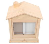 PRETYZOOM Elegant Wooden Pet Urn for Ashes Hard Structure and Rust-resistant Brown Finish, Simple House Design Memorial Urn for Pet Ashes, Suitable for Garden or Indoor Display