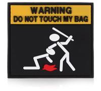 PRETYZOOM Embroidery Warning Patch with Caution Words Design, Sturdy Twill Material Clothes Patch for Crafts and Bags, for DIY Decoration and Customisation