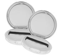 PRETYZOOM Empty Loose Powder Box 2pcs 5g Portable Travel Cosmetic Makeup Case with Puff Elastic Net Compact Powder Container for Women
