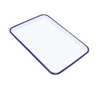 PRETYZOOM Enamel Bake Pan White Rectangular 27x19cm Easy to Clean and Store Oven Safe Baking Tray for Roasting and Baking in Kitchen