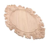 PRETYZOOM European Rustic Wood Carved Appliques 39x25cm Unpainted Wooden Furniture Decorations Vintage Wood Embellishments for Cabinet, Wardrobe and Closet Door Embellishments