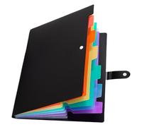 PRETYZOOM Expanding File Folder Document Organizer Folder A4 Pp Black Portable Organising Files and Business Cards for Work, for Efficient Working