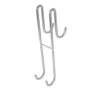 PRETYZOOM Extended Stainless Steel Double Sided Shower Hook Over Glass Door Resistant Bathroom Organizer for Hanging Towels Bathrobes Loofahs Space Saving Over Door Towel Hanger