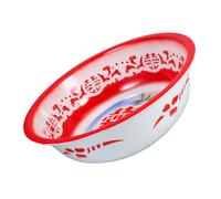 PRETYZOOM Extra Large Enamel Basin Bowl for Kitchen Vintage Thickened Enamelware Multipurpose Washing Mixing and Serving Bowl with Smooth Easy to Clean Surface